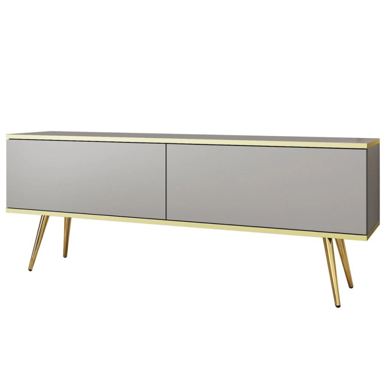 Тумба під телевізор Perfect Home Oro RTV135 2D 135х53х32 Сірий (золоті ніжки) (PFH-091315)