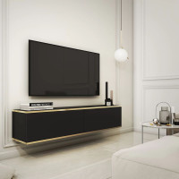 Тумба під телевізор навісна Perfect Home Oro RTV135 2D 135х30х32 Чорний (PFH-091352)