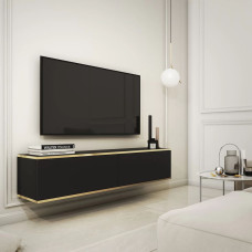 Тумба під телевізор навісна Perfect Home Oro RTV135 2D 135х30х32 Чорний (PFH-091352)
