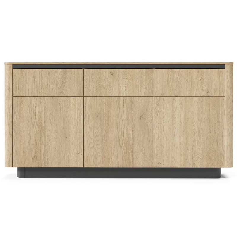Комод з телескопічними напрямними Perfect Home Torro 3D3S/163 163,2x82,9x38,1 Дуб кремона/Чорний (PFH-091415)