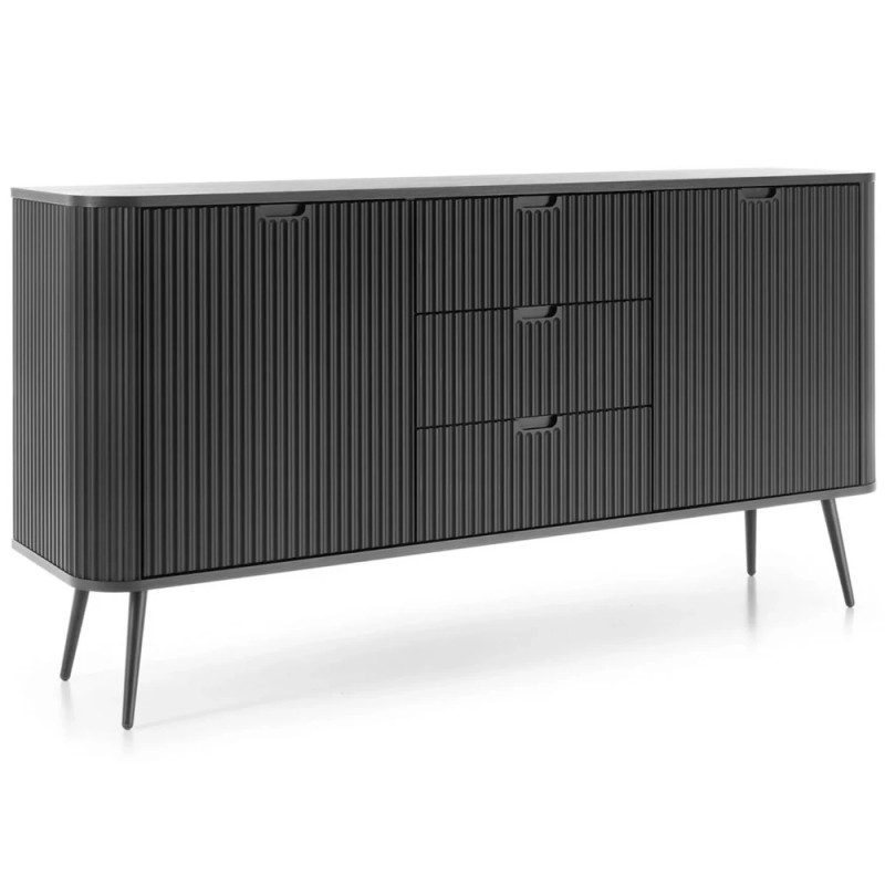 Комод з телескопічними напрямними Perfect Home Zova KSZ168 2D3S 168x87x39 Чорний (чорні ніжки) (PFH-091370)