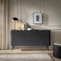 Комод з телескопічними напрямними Perfect Home Zova KSZ168 2D3S 168x87x39 Чорний (чорні ніжки) (PFH-091370)