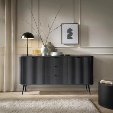 Комод з телескопічними напрямними Perfect Home Zova KSZ168 2D3S 168x87x39 Чорний (чорні ніжки) (PFH-091370)
