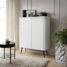 Комод високий Perfect Home Zova K103 2D 103x129x39 Білий (чорні ніжки) (PFH-091285)