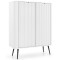 Комод високий Perfect Home Zova K103 2D 103x129x39 Білий (чорні ніжки) (PFH-091285)