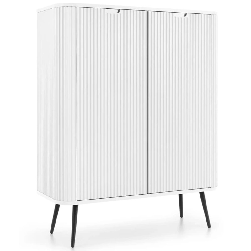 Комод високий Perfect Home Zova K103 2D 103x129x39 Білий (чорні ніжки) (PFH-091285)