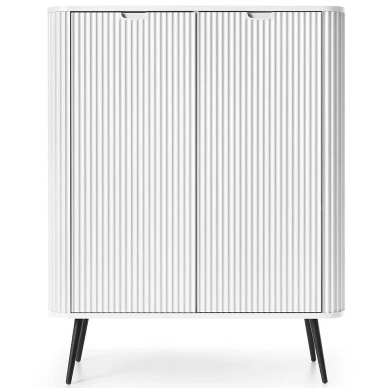 Комод високий Perfect Home Zova K103 2D 103x129x39 Білий (чорні ніжки) (PFH-091285)