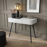 Туалетний столик з телескопічними напрямними Perfect Home Zova T103 103x80x49 см Білий (чорні ніжки) (PFH-091298)