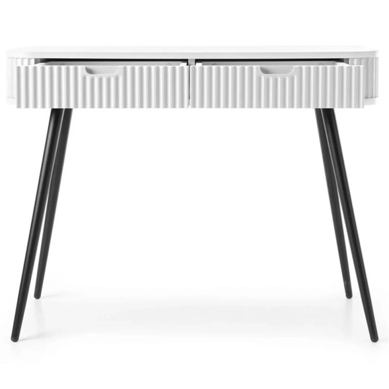 Туалетний столик з телескопічними напрямними Perfect Home Zova T103 103x80x49 см Білий (чорні ніжки) (PFH-091298)