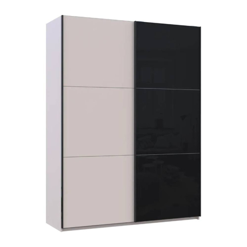Шафа купе Doros G-Caiser Кашемір/Чорний 1 ДСП/1 скло 3 частини 180х60х240 (42005323) (DRS-012238)