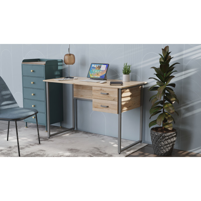 Комп'ютерний стіл Ferrum-decor Дакота 75x120x60 сірий ДСП Дуб Сан-Марино 16мм (FRD-102313)