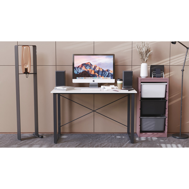 Письмовий стіл Ferrum-decor Дейв 75x120x60 чорний ДСП Біле 16мм (FRD-101973)