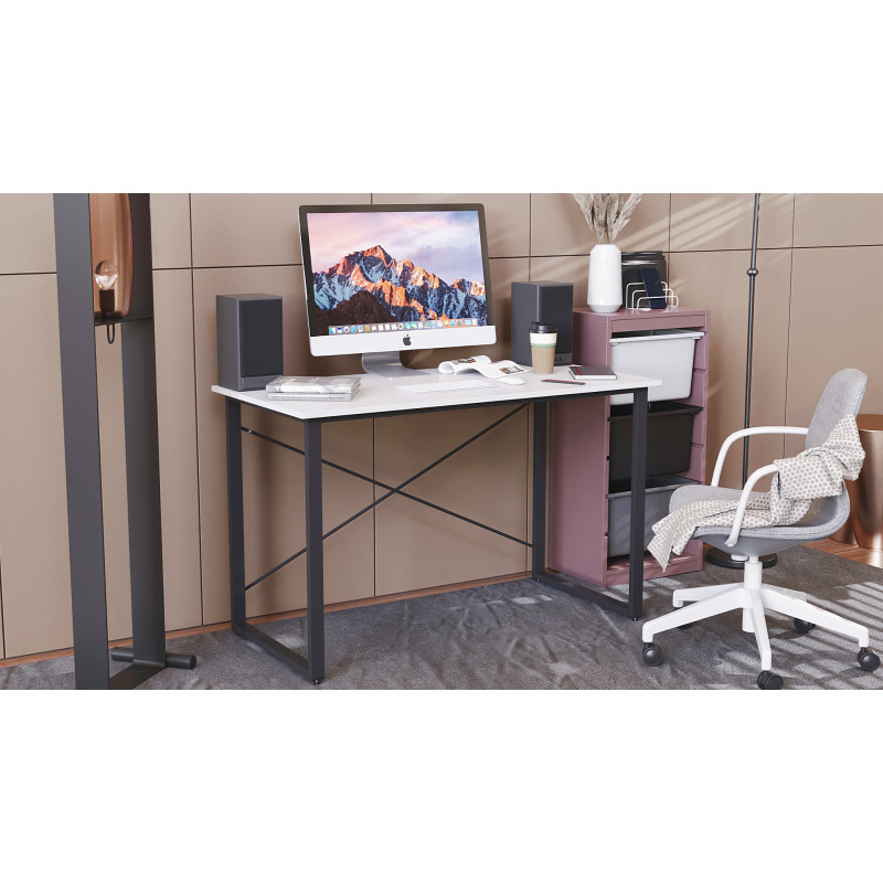 Письмовий стіл Ferrum-decor Дейв 75x120x60 чорний ДСП Біле 16мм (FRD-101973)