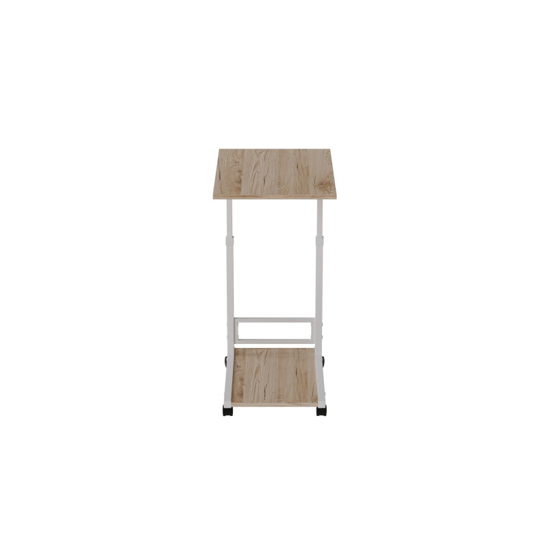 Стол приставной Ferrum-decor Френу 62x40x60 металл Белый ДСП Дуб Сан-Марино 16мм (FRD-102513)