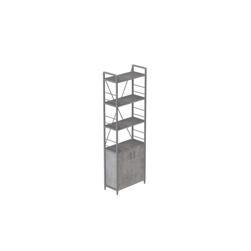 Етажерка 4/60 Ferrum-decor Серії Конект із тумбою 179x60x28 Сірий ДСП Бетон (FRD-102483)