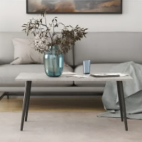 Стіл журнальний Монтана Ferrum-decor 45x100x50 Чорний метал ДСП Бетон 16 мм (FRD-106711)
