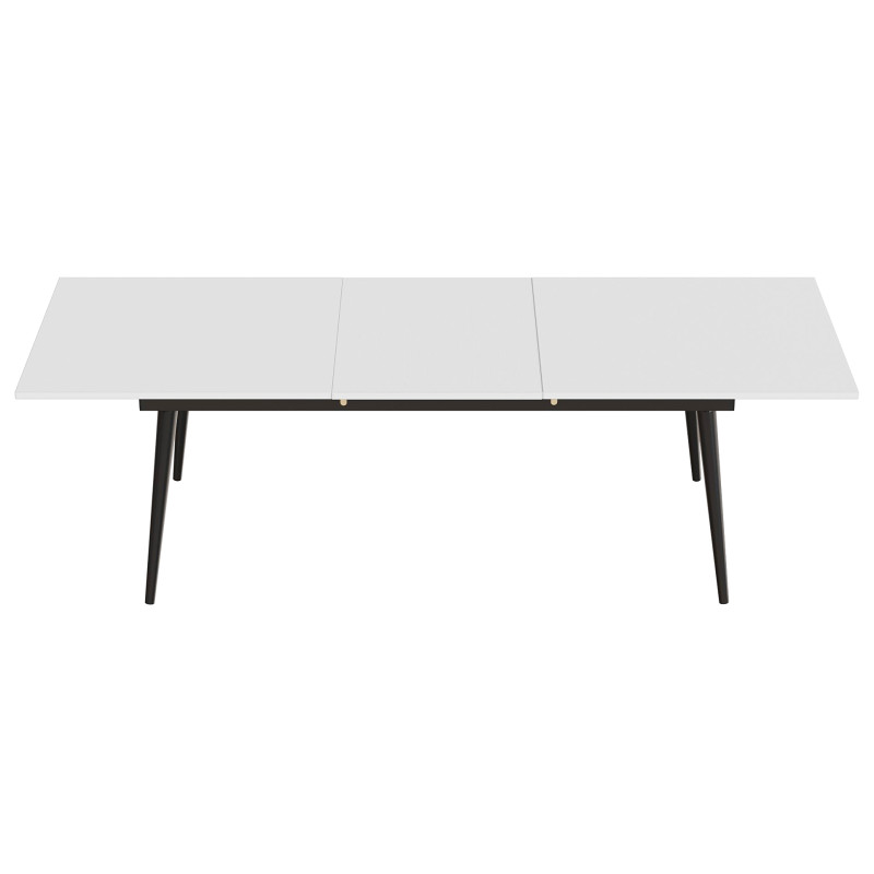 Стіл трансформер журнальний Dandi Small Ferrum-decor 45x120 160)x60 Чорний метал ДСП Білий 16 мм (FRD-106791)
