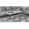 Стіл трансформер журнальний Dandi Small Ferrum-decor 45x120 160)x60 Чорний метал ДСП Білий 16 мм (FRD-106791)