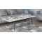 Стіл трансформер журнальний Dandi Small Ferrum-decor 45x120 160)x60 Чорний метал ДСП Білий 16 мм (FRD-106791)