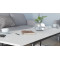 Стіл трансформер журнальний Dandi Small Ferrum-decor 45x120 160)x60 Чорний метал ДСП Білий 16 мм (FRD-106791)