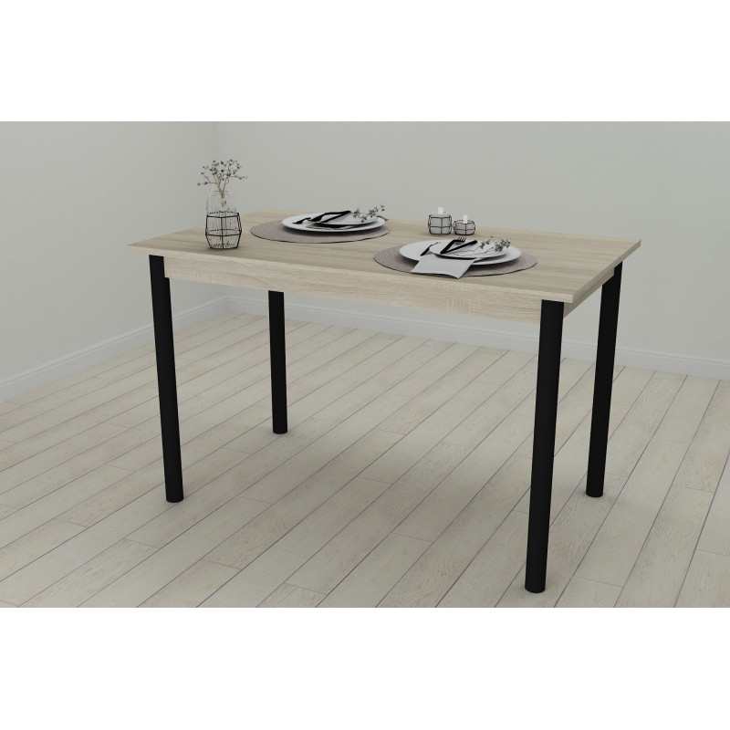 Стіл кухонний Ferrum-decor Беніта 75x120x80 Чорний ДСП Сонома 16мм (FRD-106291)