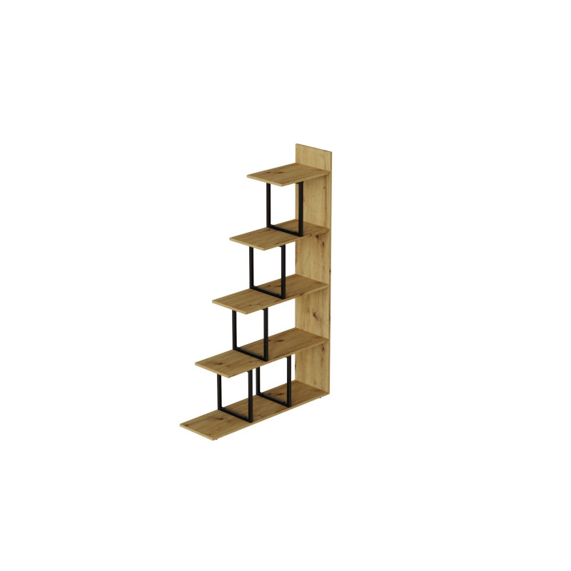 Этажерка Ferrum-decor Стелла 1600x1020x300 Черный металл ДСП Дуб Артизан (FRD-105491)