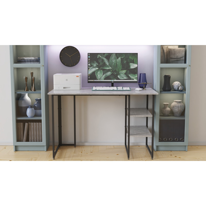 Стіл письмовий Кевін Ferrum-decor 75x100x70 Чорний метал ДСП Бетон 16 мм (FRD-106561)