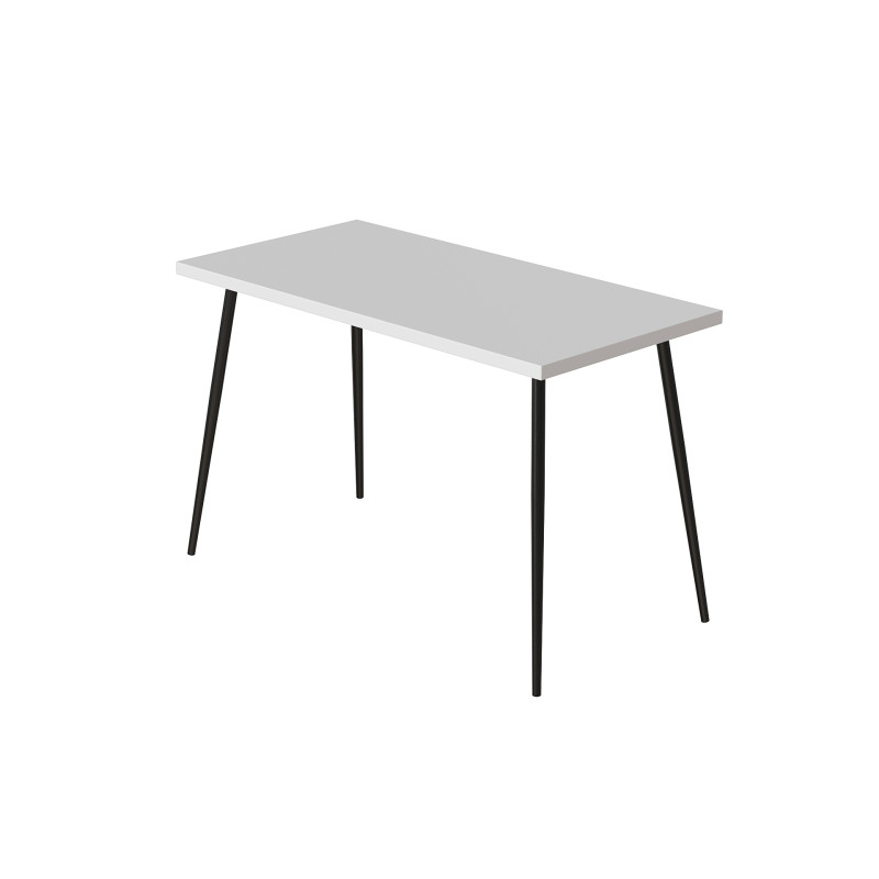 Стол кухонный Марсель 30 Ferrum-decor 75x120x60 Черный металл ДСП Белый 32 мм (FRD-106741)