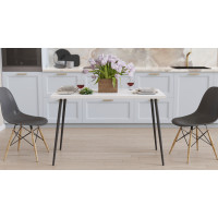 Кухонний стіл Марсель 30 Ferrum-decor 75x120x60 Чорний метал ДСП Білий 32 мм (FRD-106741)