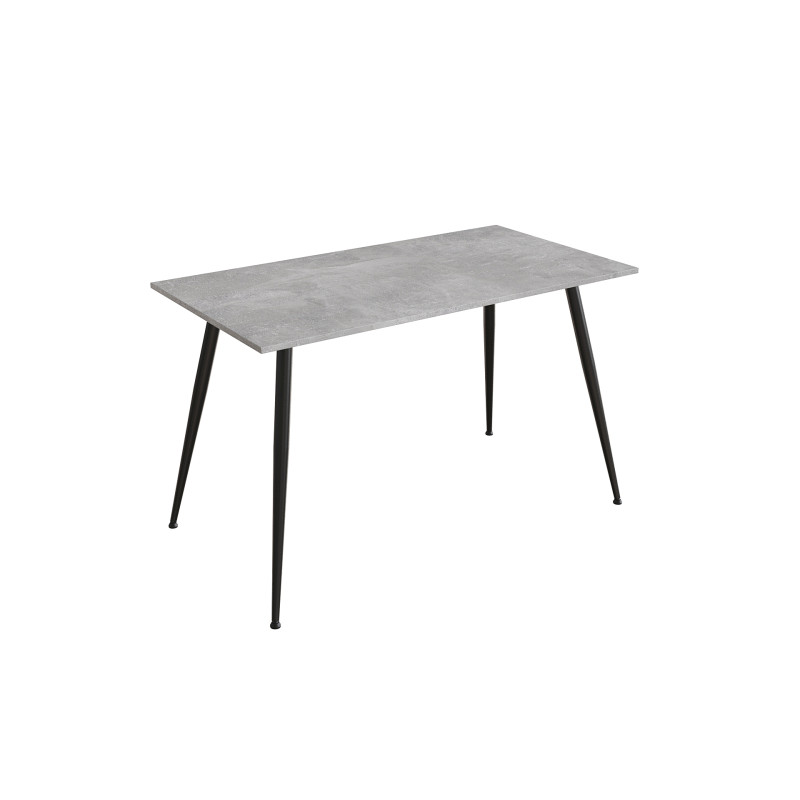 Стол кухонный Марсель 40 Ferrum-decor 75x120x70 Черный металл ДСП Бетон 16 мм (FRD-106761)