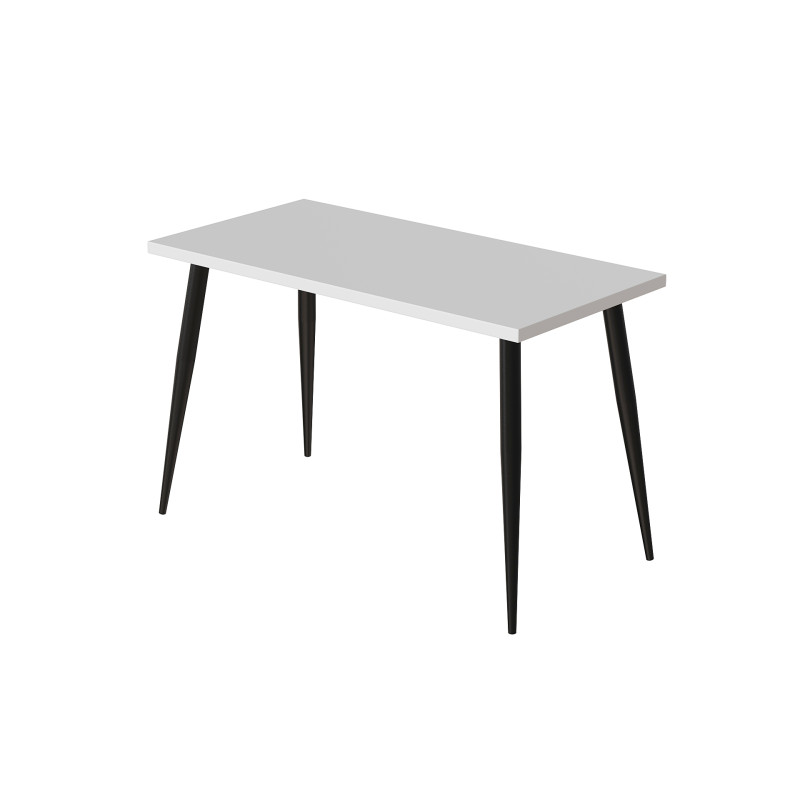 Стол кухонный Марсель 50 Ferrum-decor 75x120x60 Черный металл ДСП Белый 32 мм (FRD-106701)