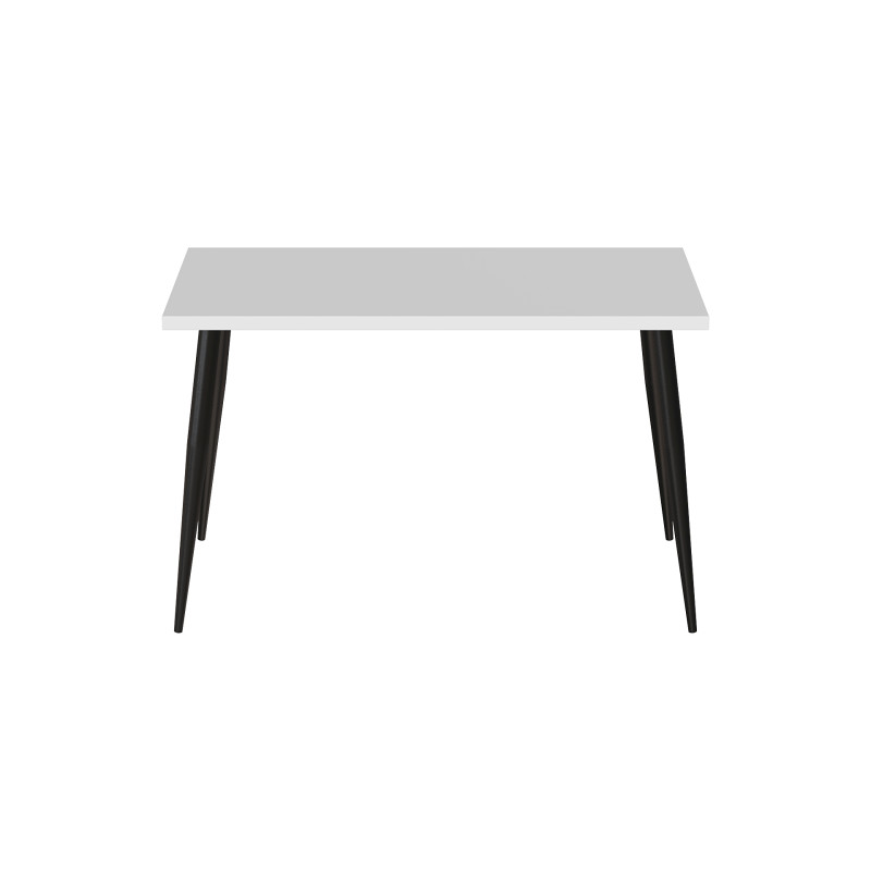 Стол кухонный Марсель 50 Ferrum-decor 75x120x60 Черный металл ДСП Белый 32 мм (FRD-106701)