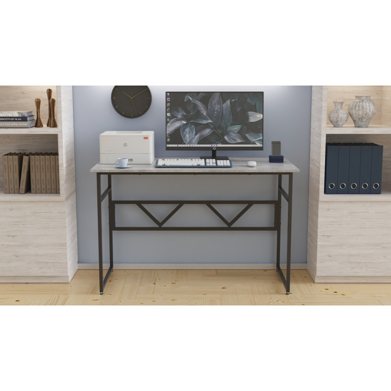 Стіл письмовий Раян Ferrum-decor 750x1000x600 Чорний метал ДСП Бетон 16 мм (FRD-106471)