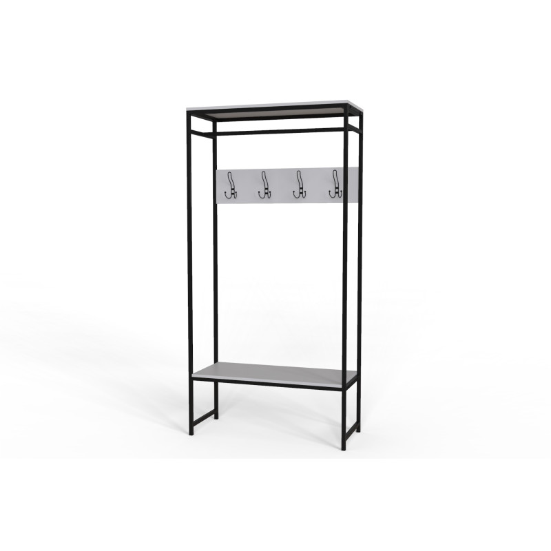 Вешалка напольная модульная Ferrum-decor Трелис 14 180x90x38 черный ДСП Белое 16мм (FRD-104343)