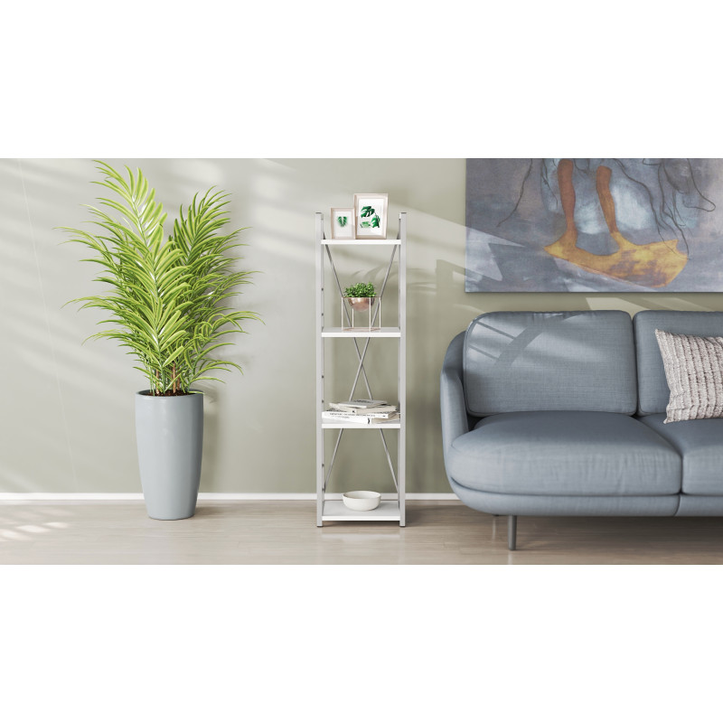 Етажерка 4/34 Ferrum-decor Серії Конект 120x34x28 сірий ДСП Біле 16мм (FRD-104283)