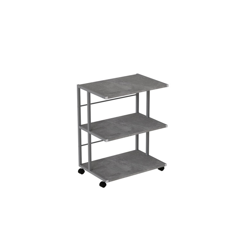 Этажерка на колесиках Ferrum-decor Камило 75x40x60 металл Серый ДСП Бетон 16мм (FRD-102553)