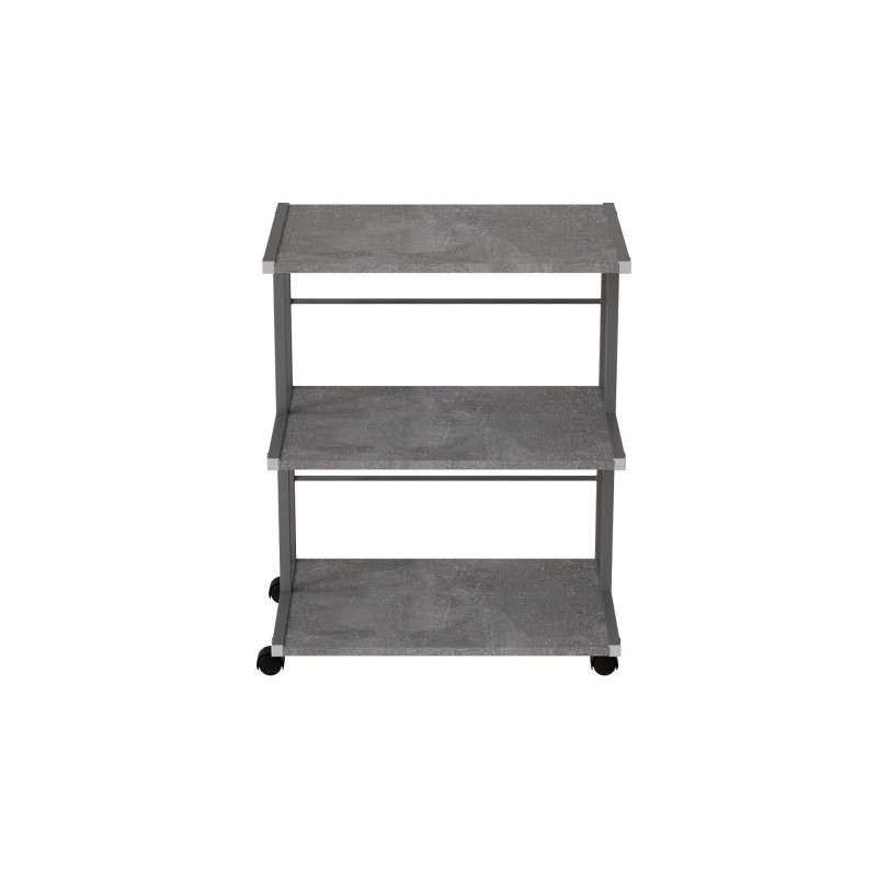 Этажерка на колесиках Ferrum-decor Камило 75x40x60 металл Серый ДСП Бетон 16мм (FRD-102553)