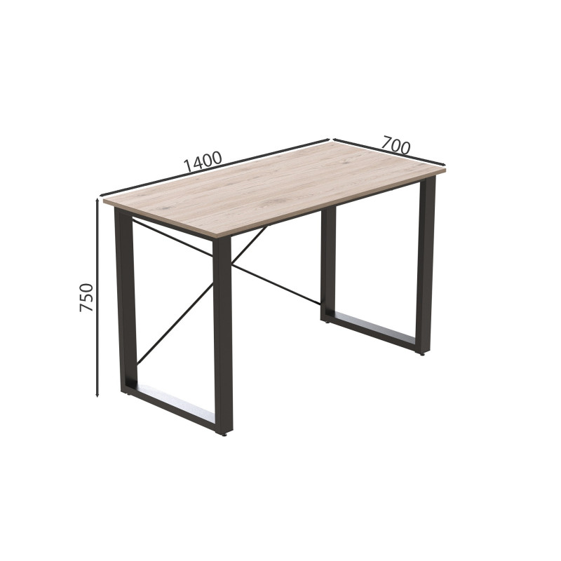 Письменный стол Ferrum-decor Драйв 750x1400x700 Черный металл ДСП Дуб Сан-Марино 16 мм (FRD-103193)
