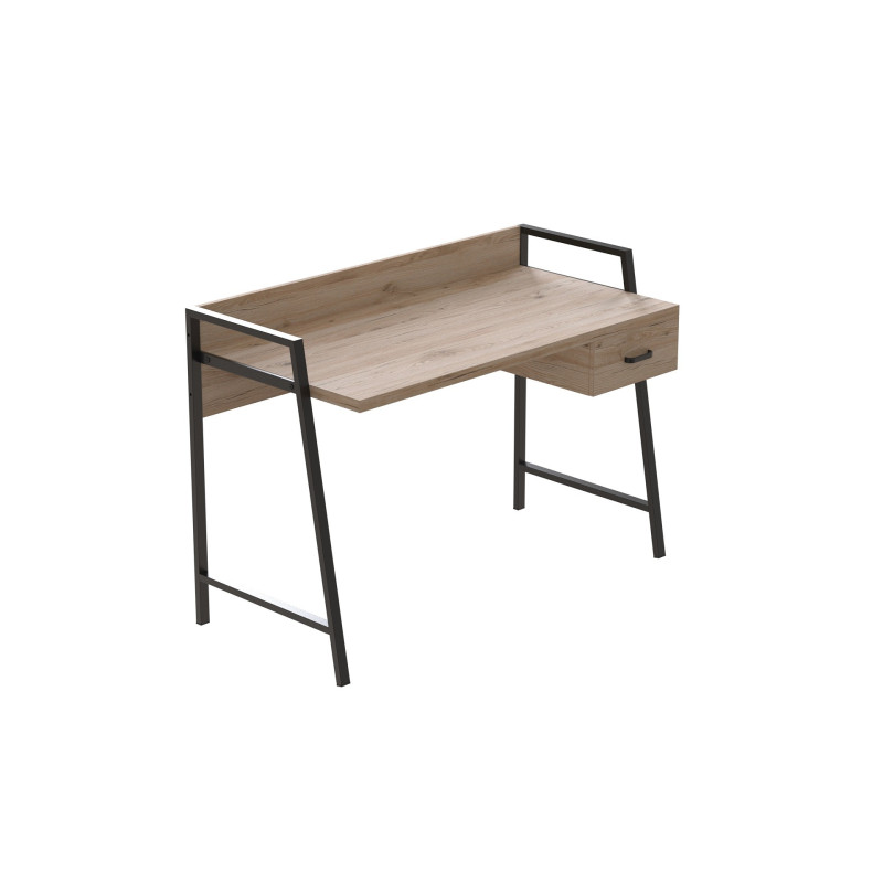 Письмовий стіл Ferrum-decor Комфорт 750x1000x600 Чорний метал ДСП Дуб Сан-Марино 32 мм (FRD-103423)