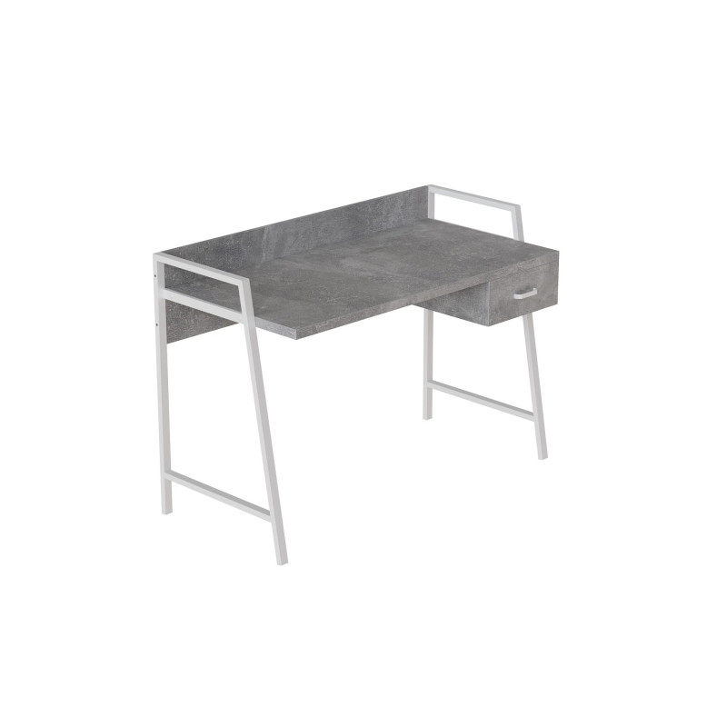 Письмовий стіл Ferrum-decor Комфорт 750x1200x600 Білий метал ДСП Бетон 32 мм (FRD-103463)