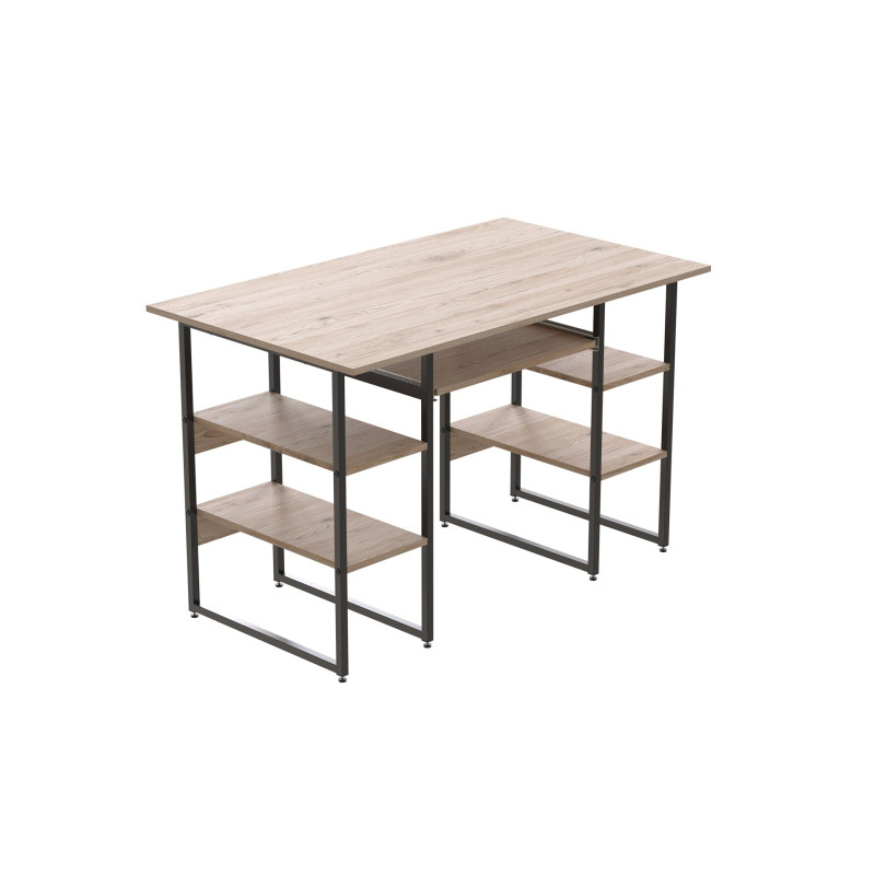 Компьютерный стол Ferrum-decor Тим 75x140x70 черный ДСП Дуб Сан-Марино 16мм (FRD-103983)