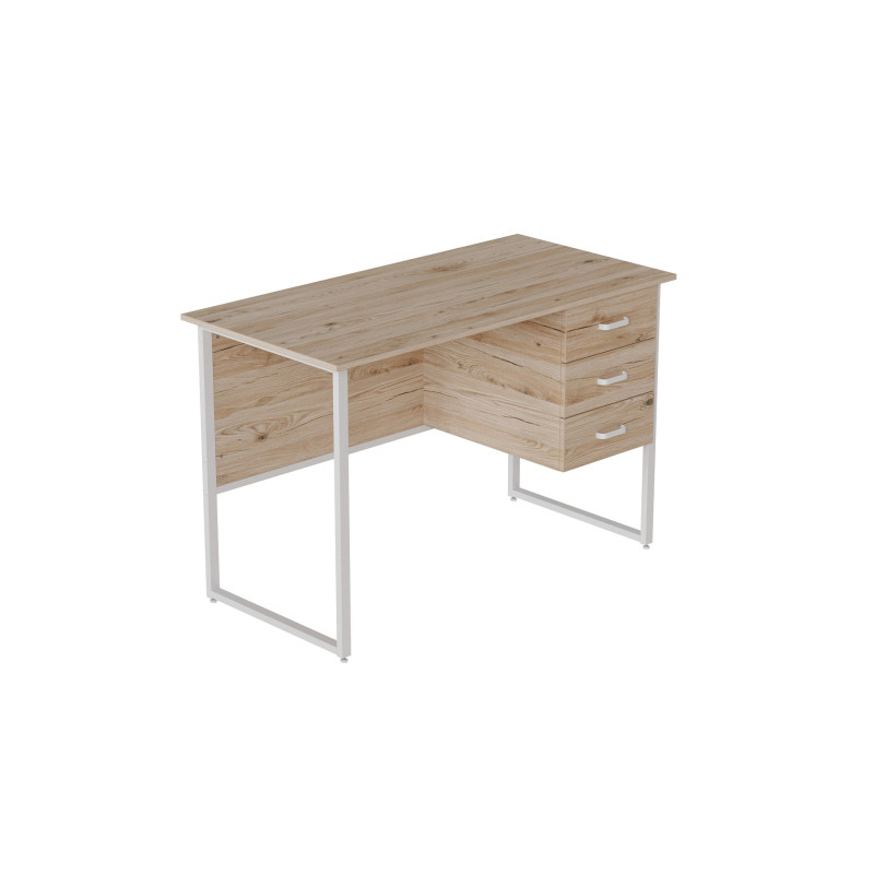 Компьютерный стол Ferrum-decor Гарри 75x140x60 белый ДСП Дуб Сан-Марино 16мм (FRD-104063)