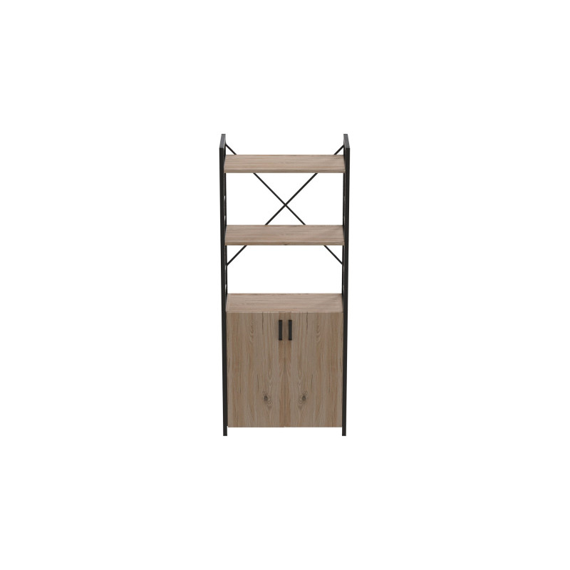 Етажерка 3/60 Ferrum-decor Серії Конект з тумбою 144x60x28 Чорний ДСП Сан-Марино (FRD-104443)
