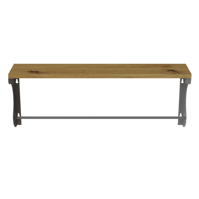 Полка настенная Ferrum-decor Юзиби 270x600x150 металл Серый ДСП Дуб Артизан 16 мм (FRD-102693)