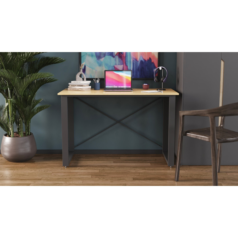 Письмовий стіл Ferrum-decor Драйв 750x1200x600 Чорний метал ДСП Дуб Артизан 16 мм (FRD-103113)