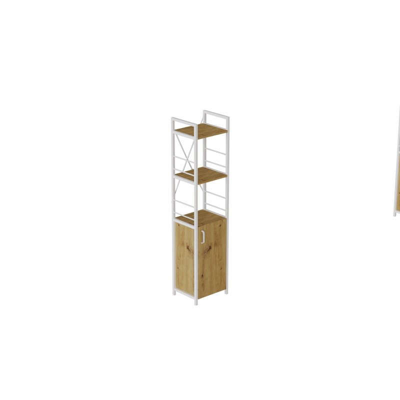 Етажерка 3/34 Ferrum-decor Серії Конект із тумбою 144x34x28 Білий ДСП Артизан (FRD-104433)
