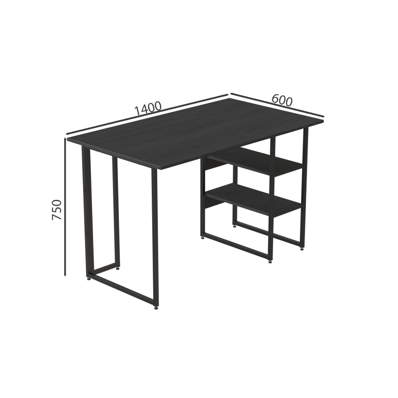 Компьютерный стол Ferrum-decor Кевин 75x140x60 черный ДСП Сосна Кембра 16мм (FRD-103813)