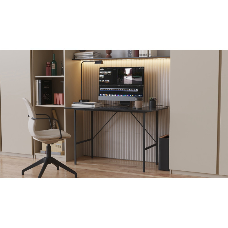Стол письменный Line Тайм Ferrum-decor 750x1000x600 Черный металл ДСП Сосна Кембра 16 мм (FRD-104873)