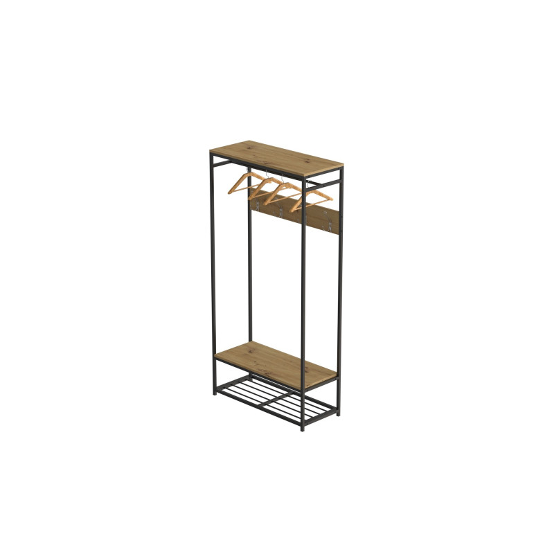 Вешалка напольная модульная Ferrum-decor Трелис 15 180x90x38 черный ДСП Дуб Артизан 16мм (FRD-104363)