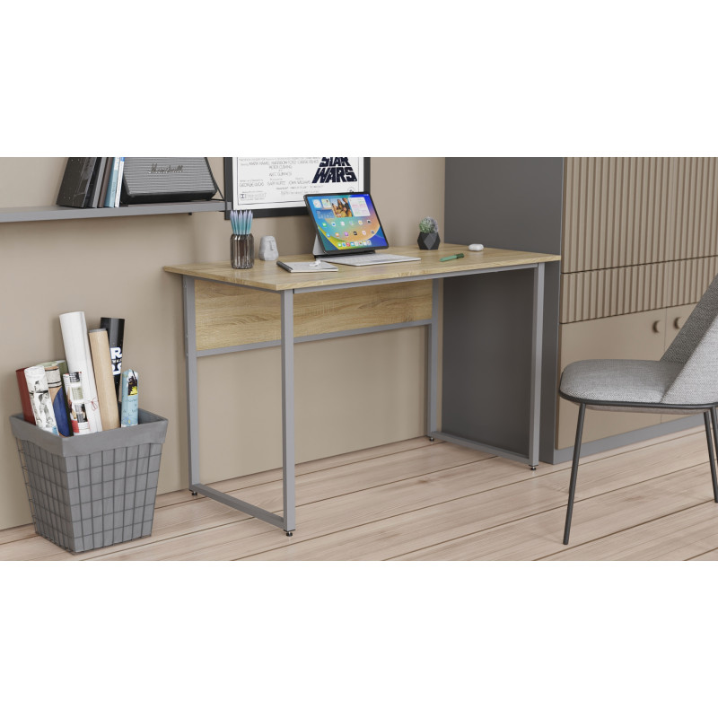 Письмовий стіл із ящиками Ferrum-decor Оскар 750x1200x600 метал Білий ДСП Дуб Сонома 16 мм (FRD-103223)